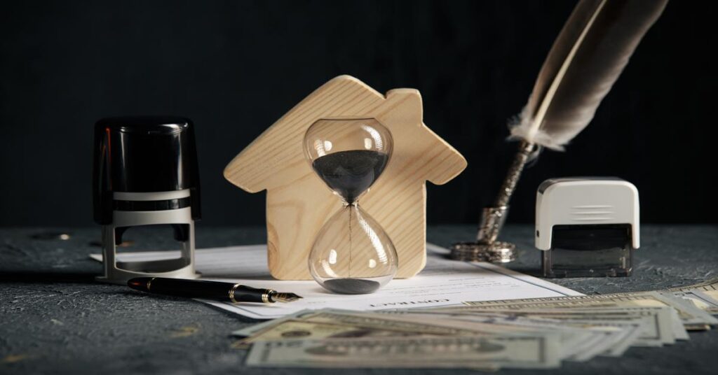 pješčani sat asocira na prevara u kpovini nekretnina